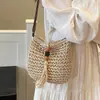 Bolsas 2026 Novas Bolsas Femininas Outono e Inverno Férias na Praia Bolsas de Palha Bolsas de Ombro Transversais Casuais de Alta Qualidade