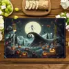 Manteles Individuales Decorativos de la Serie de Halloween Más Vendidos, Tapetes Decorativos de Mesa, Tapetes Drenantes de Cocina Absorbentes de Agua, Secado Rápido, Fácil Cuidado