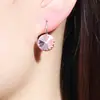 Pendientes Redondos Dulces Rosa Primavera, Pendientes de Cristal, Joyería Elegante Rosa, Pendientes, Joyería para Regalo del Día de San Valentín