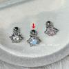 Diamante estrela de seis pontas orelha osso unha 925 prata agulha flash zircão parafuso orelha unha mini orelha acessórios atacado