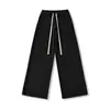 Pantalones Rectos de Pierna Ancha Holgados y Modernos con Cordón y Cintura Elástica para Mujer, Pantalones de Pierna Ancha Caídos Estilo Perezoso, Pantalones Largos Deportivos Casuales Estilo Americano