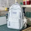 Mochila de gran capacidad con estampado de letras estilo Harajuku, ins coreano y japonés, para chicas de secundaria y preparatoria
