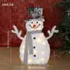 Decoraciones de Muñeco de Nieve Navideño, Adornos que Mejoran la Atmósfera, Escena de Reno Blanco de Peluche Brillante para Nochebuena, Exhibiciones de Ventana