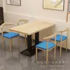 Conjunto de Mesa e Cadeiras para Restaurante de Fast Food para Uso Comercial, Adequado para Lojas de Hot Pot Picante e Macarrão, Restaurantes, Chá de Leite, Sobremesas, Lanches e Espetinhos Fritos, com Mesas e Cadeiras Espessadas