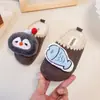 Linda Diadema y Pantuflas de Pingüino y Pez de Dibujos Animados para Niños 2026 Otoño/Invierno Nuevas Pantuflas de Algodón para Exteriores para Niñas