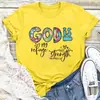 Camiseta para Mujer con Estampado 'Dios es la Fuente de Fortaleza', Manga Corta, Cuello Redondo, Corte Holgado, Top Camiseta para Mujer, Ropa, Camiseta