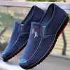 Novos Sapatos de Tecido Old Beijing Masculinos para Primavera e Outono Sapatos de Lona Quentes Confortáveis com Forro de Lã Casual Slip-On Sapatos de Trabalho