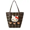 Nova Bolsa de Mão de Lã Xadrez Outono/Inverno da Maillard, Bolsa Transversal de Ombro Estilo Coreano College com Cabeça de Boneca