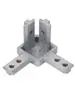 Accesorios para Perfiles de Aluminio Conector 3D 20/30/40 Escuadra de Esquina Tres en Uno Soporte de Aleación de Aluminio Pieza de Fijación sin Agujeros
