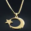 Cadena para Clavícula de Estrella y Luna Estilo Coreano y Japonés Collar Simple de Moda Fresca Acero Inoxidable Forma de O Gargantilla de Moda Colgante
