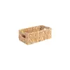 Cesta de Almacenamiento Tejida de Paja de Jacinto de Agua Cesta de Almacenamiento de Escritorio Cesta Tejida Caja de Almacenamiento Portátil para Cocina Sala de Estar
