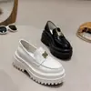 Mocasines Nuevos de Alta Calidad para Mujer de Guangzhou con Suelas Gruesas, Zapatos Slip-On de Moda de Piel Genuina para Mujeres Menudas