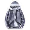 Chamarra Suéter para Hombre Transfronteriza 2025 Invierno Nueva Moda Perezoso con Capucha Cuello de Piel Tejido Cárdigan Top para Hombre