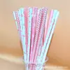 Palitos de Papel Série Vermelho-Rosa Grande em Estoque, Descartáveis, Ecológicos, Festivos, Criativos, Boca Plana, para Decoração de Suco, Grau Alimentício