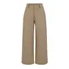 Calça cáqui pantalona para mulheres, coleção primavera/outono/inverno 2025, forrada com fleece, cintura alta, com efeito emagrecedor, caimento ajustado e estilo casual de perna reta