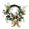 Nova guirlanda de flores artificiais de Páscoa para porta da frente, suprimentos para festivais, tulipa de primavera, girassol, tecido criativo para pendurar na porta