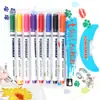 Caneta Marcadora de Tecido Têxtil 8 Cores Transfronteiriça Caneta Marcadora Colorida Pintada à Mão Marcador DIY Caneta de Tecelagem para Grafite Infantil