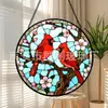 Cor Nova Transfronteiriça Redondo Vidro Pendurado Cartão Pássaro Cardinal Janela de Casa Jardim Pegador de Sol