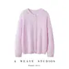 Suéter 100% cachemir puro para mujer, cárdigan con patrón ondulado, nuevo abrigo de punto de color sólido para otoño, top de punto de manga larga