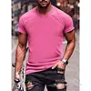 [Camiseta de Algodón Talla Europea] Sudaderas de Manga Corta de Color Sólido para Hombre Camiseta de Manga Corta con Cuello Redondo Camiseta de Manga Corta a Cuadros Camisa