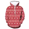 2023 Tendencia Nuevo Navidad 3D Impresión Digital Vestido de Pareja con Capucha Manga Larga Sudadera Casual Deportiva Pulóver Hombre