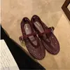 Versión de Piel de Oveja del Mismo Estilo, Sandalias Mary Jane de Tirante Único con Calados de Pedrería y Red para Mujer, Nuevas para Primavera/Verano 2026
