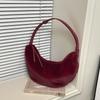 2025 Nuevo Otoño e Invierno Bolso Cruzado Casual Japonés y Coreano Color Caramelo Moda Bolso Dumpling Textura Imitación Minka Bolso de Axila