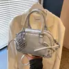 Bolsa Boston para Mujer 2025 Nuevo Estilo Simple y Versátil Nicho Bolso Cruzado con Lazo Bolso de Hombro Casual Bolso de Bowling