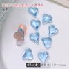 Arte de Uñas Cristal Corazón de Durazno Torcido Diamante Fondo Puntiagudo Joyería Grande y Pequeña Celebridad de Internet Caliente Corazón Super Flash Uñas Diamante Corazón Torcido Venta al por Mayor