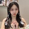 Tela Coreana Floral Perla Chifón Diadema Cinta de Hada Banda para el Cabello Horquilla Cinta para el Cabello Trenzada para Mujer Adorno para el Cabello