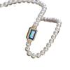 Acessórios DIY Prata de Lei S925 Diamante Azul Pérola Fivela de Colar Elegante Moda Pulseira Fivela Plug Fivela 5-9mm