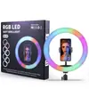 Mj26 Luz de Relleno RGB para Transmisión en Vivo, Fotografía y Grabación, 10 pulgadas / 8 pulgadas / 18 pulgadas, Aro de Luz para Fotografía y Grabación de Video en Interiores