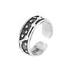 Anillo Osa Mayor Diseño de Personalidad para Hombre y Mujer Ins Todo Combinable Plateado Retro Envejecido Estrella Anillo Abierto para Dedo