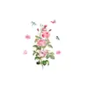 Nuevas Pegatinas de Pared de Rosas Rosa Brillante para Sala de Estar, Dormitorio y Vestíbulo Calcomanía Decorativa Autoadhesiva Removible Pintura Mly391