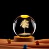 Atacado transfronteiriço coqueiro 3D tridimensional gravação a laser bola de cristal luminosa ornamentos de luz noturna presentes criativos