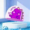 Touca de Silicone para Natação Infantil, Proteção para Ouvidos, Impermeável, Não Apertada, Silicone para Cabelo Longo Confortável, Touca Cartoon para Meninas e Meninos, Touca Cartoon Profissional para Bebês