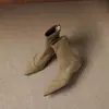 2026 Estilo Coreano Otoño/Invierno Nueva Tendencia Botas Elásticas de Gamuza con Punta Fina Nuevas Botas Versátiles Adelgazantes que Aumentan la Altura Botas Cortas