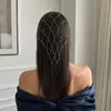 Corrente de Cabelo de Malha Popular Europeia e Americana para Fadas, Adorno de Cabeça de Pérola Atmosférico, Corrente de Cabelo Versátil para Noivas