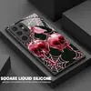 Funda Rosa Calavera Transfronteriza para Teléfono Galaxy S25 Funda Protectora Red de Araña Samsung S23 Funda de Vidrio de Gama Alta