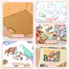 Pegatinas de Paisaje Azul Estilo Dibujos Animados, Pegatinas Lindas de Escena de Casa Miniatura 3D, Pegatinas para Diario de Escena para Aliviar el Estrés