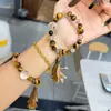 Pulsera de Transferencia de Piedra Ojo de Tigre Citrino Natural Pulsera de Círculo Único Nuevo Estilo Chino Estilo Nacional Regalo para Mujeres