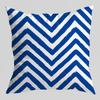 Nueva funda de almohada de porcelana azul y blanca china funda de almohada geométrica azul clásica terciopelo corto estampado funda de cojín para sofá del hogar