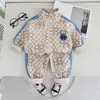 Nuevo Traje Infantil Primavera 2024 Niños Primavera y Otoño Cardigan con Cuello Alto Estilo Occidental Traje de Dos Piezas para Niños Primavera