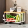 Estante de Almacenamiento de Cocina Cesta para Frutas y Verduras Sala de Estar Estante de Almacenamiento para Juguetes y Snacks Carrito Pequeño Multifuncional de Pie para el Hogar