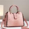 Bolsa Feminina Transfronteiriça 2025 Nova Bolsa de Mão com Padrão Crocodilo Grande Capacidade Bolsa de Trabalho para o Dia a Dia Bolsa Transversal de Ombro Único para Mulheres de Meia-Idade