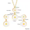 Moda Europeia e Americana Mais Vendida Conjunto de Joias Brincos Colar em Aço Inoxidável com Ouro 18K Conjunto de Joias Elegante Exquisito para Mulheres