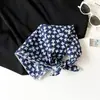 Pañuelo de Seda Floral Artístico y Fresco, Pañuelo Cuadrado Pequeño para el Cuello, Estilo Coreano, 58cm, Pañuelo de Seda 100% Algodón, Tacto de Alta Gama, Cinta para el Cabello, Pañuelo Decorativo para el Cuello