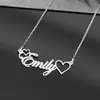 Collar Popular Simple con Letra de Amor de Acero de Titanio Europeo y Americano Transfronterizo Regalo de Vacaciones Accesorio Exquisito y Elegante Collar