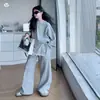 Conjunto Deportivo para Niñas 2026 Otoño Nuevo Estilo: Sudadera Infantil Talla Mediana y Grande con Panel Trasero de Encaje y Pantalones de Pierna Ancha, Conjunto Otoñal Estilo Coreano para Niños
