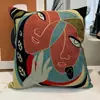 Funda de Almohada Impresionista Artística Cojín Lumbar con Estampado Abstracto de Picasso, Cojín Decorativo para Sofá Estilo Europeo